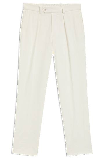 Byxor BOSS BECKHAM x BOSS Stretch Cotton Trousers Vit | 50549203