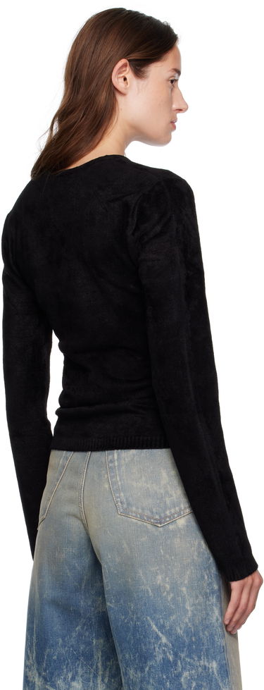 Sweater AMIRI AMIRI Velvet V-Neck Long Sleeve Top Svart | AWKNLS1008, 2