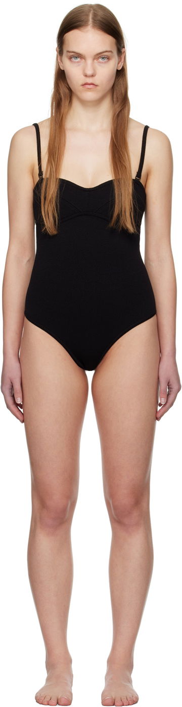Kropp Bottega Veneta Textured Bodysuit Svart | 782623 V40F0