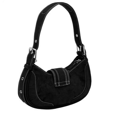 Handväska OSOI Denim Hobo Bag with Buckle Svart | 22FB050-02-01, 2