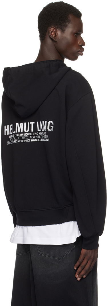 Sweatshirt Helmut Lang 'New York' Graphic Print Hoodie Svart | O06HM515, 2