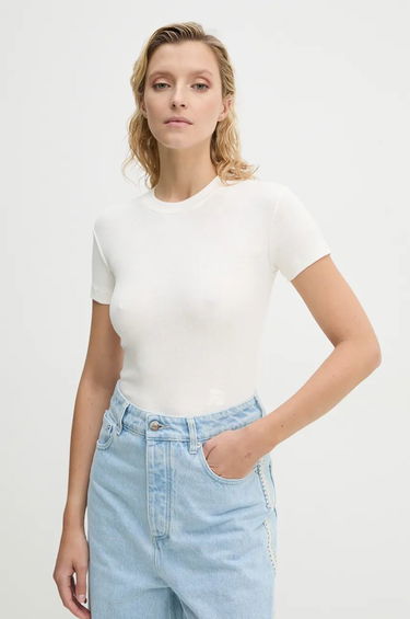 T-shirt Nanushka Axton Fitted Short Sleeve T-shirt Vit | NW24PFTP2490, 0