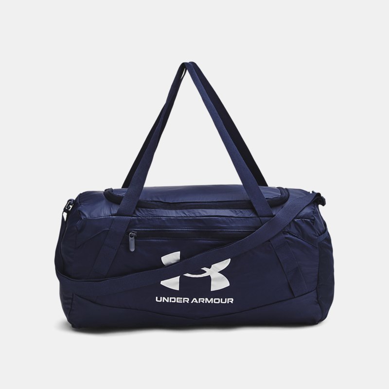 Ryggsäckar och väskor Under Armour Hustle 5.0 verstaubare XS Duffle-Tasche Midnight Blaue Marine / Metallisch Silber EINHEITSGRÖSSE Svart | 1381927-410