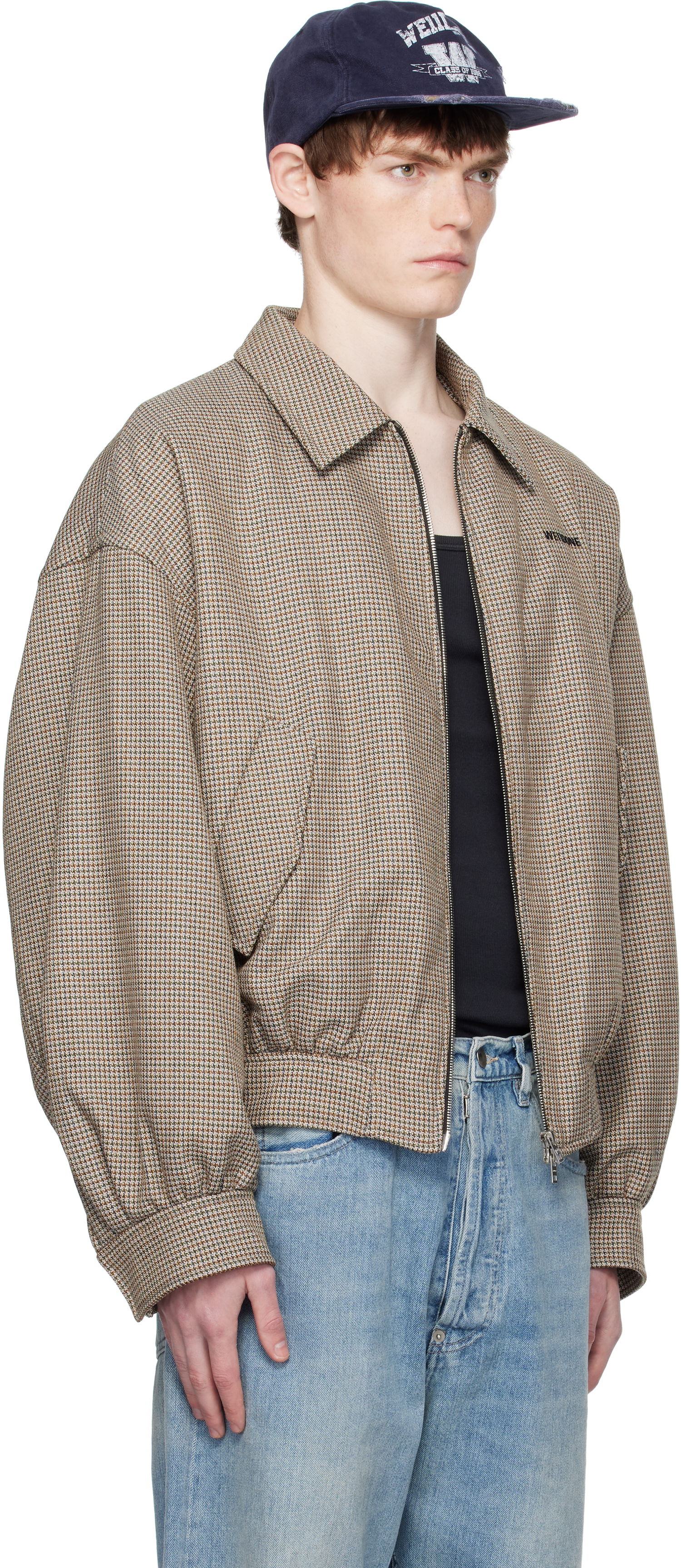 Bomberjacka We11done We11done Checkered Bomber Jacket Brun | WD-JK2-25-013-M-BG, 1