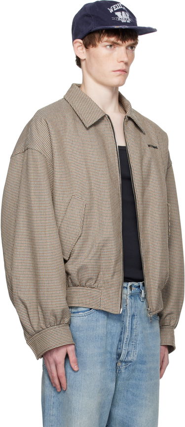 Bomberjacka We11done We11done Checkered Bomber Jacket Brun | WD-JK2-25-013-M-BG, 1