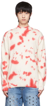 We11done Tie-Dye Mock Neck Sweater
