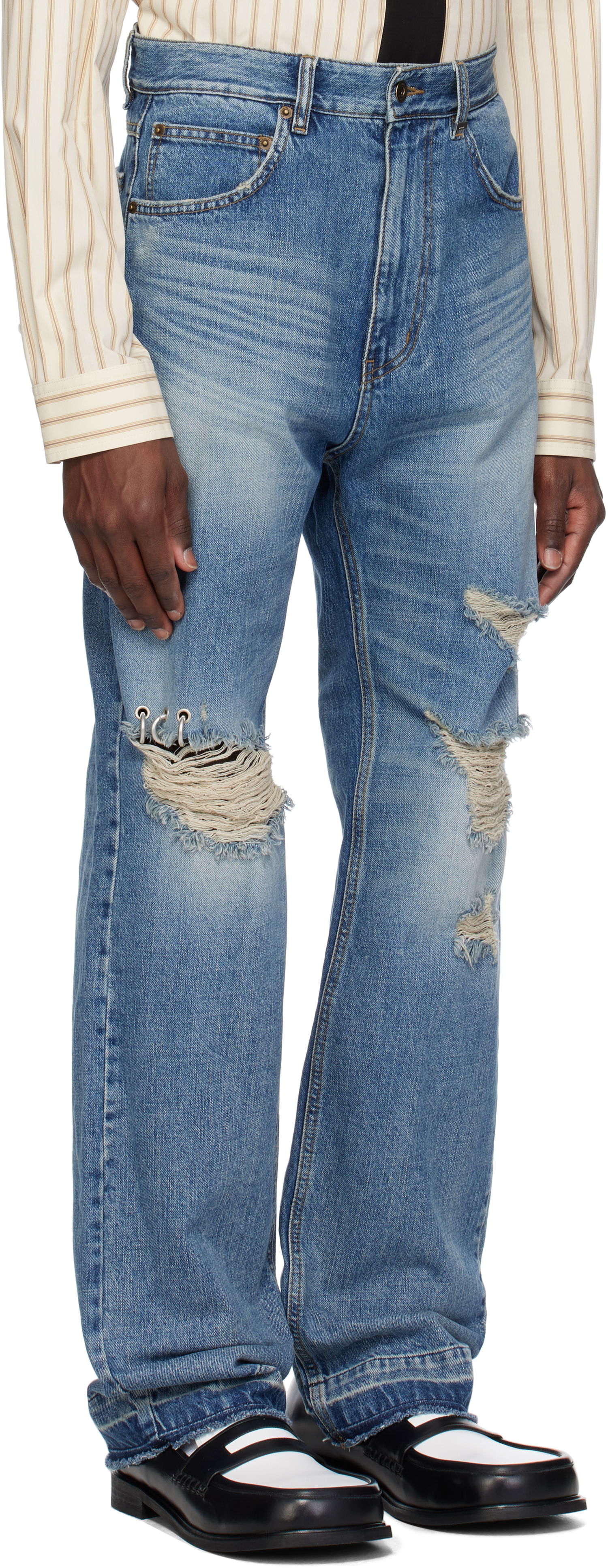Jeans We11done We11done Distressed Jeans Blå | WD-DP0-25-333-M-BL, 1