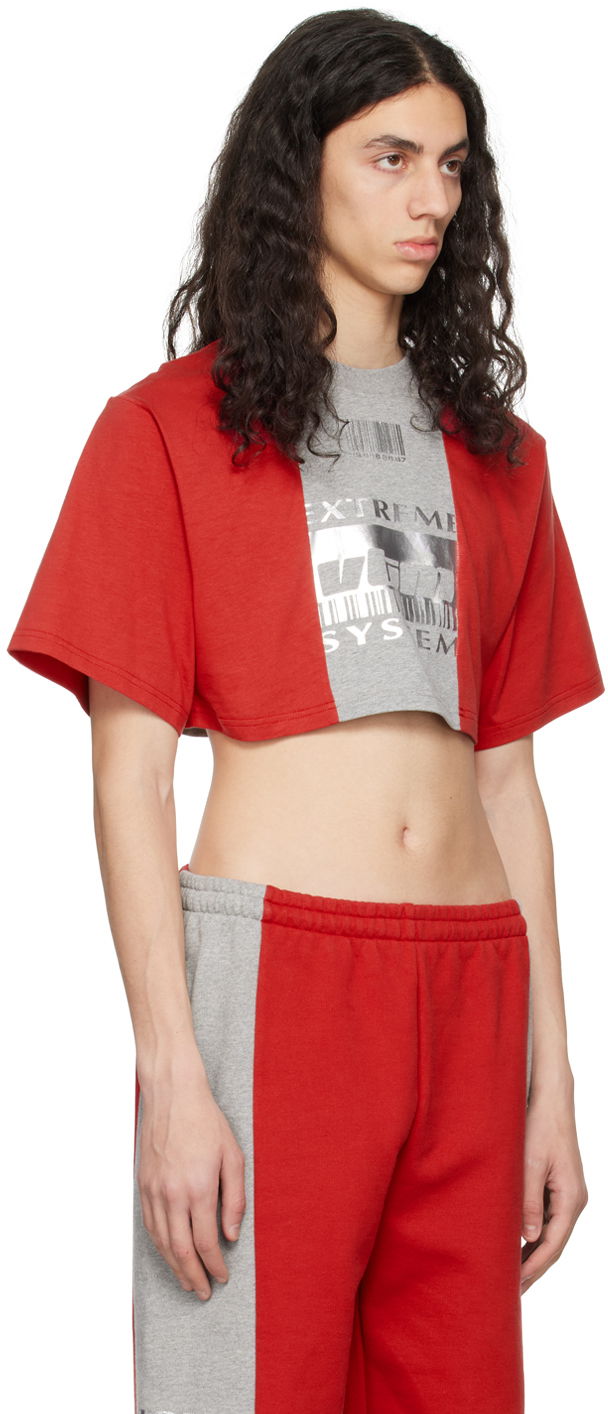 Crop top VETEMENTS 'Extreme System' Crop T-Shirt Röd | VL16TR600R, 1