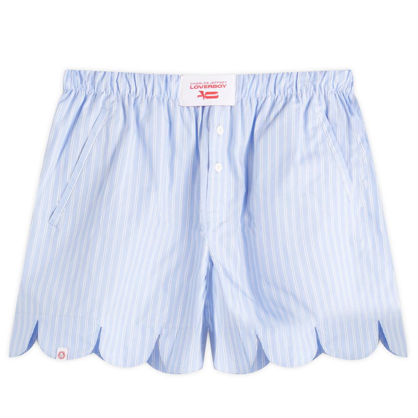 Boxare Charles Jeffrey Loverboy Charles Jeffrey Loverboy Women's Scalloped Boxer Shorts, Large Blå | 054030402