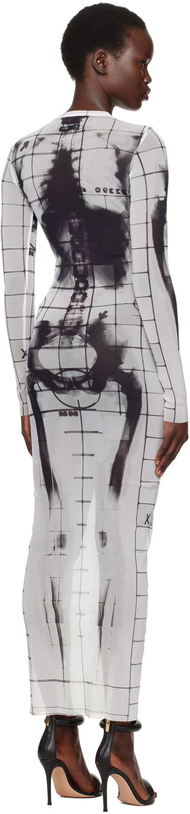 Klä Jean Paul Gaultier Jean Paul Gaultier 'The Squeletor' Maxi Dress Vit | 25/33-F-RO309-T580-0100, 2