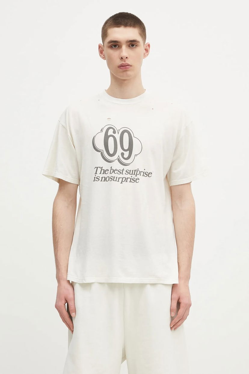 T-shirt Aries Aries Destroyed 69 SS Graphic T-Shirt Vit | AR6006903