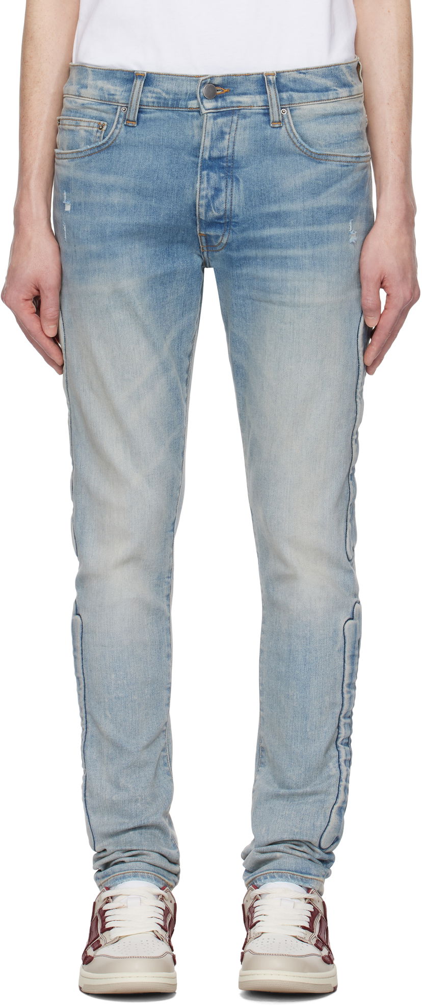 Jeans AMIRI AMIRI 3D Bones Skinny Jeans Blå | AMDNSY1132