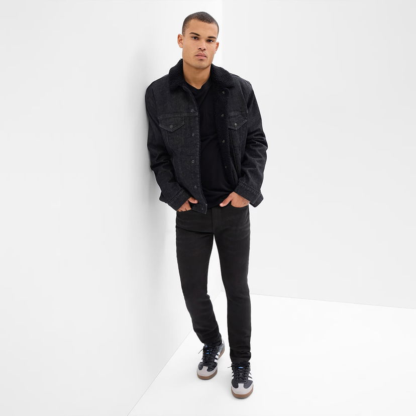 Byxor GAP Denim Pants Skinny Black Wash Svart | 747178-00