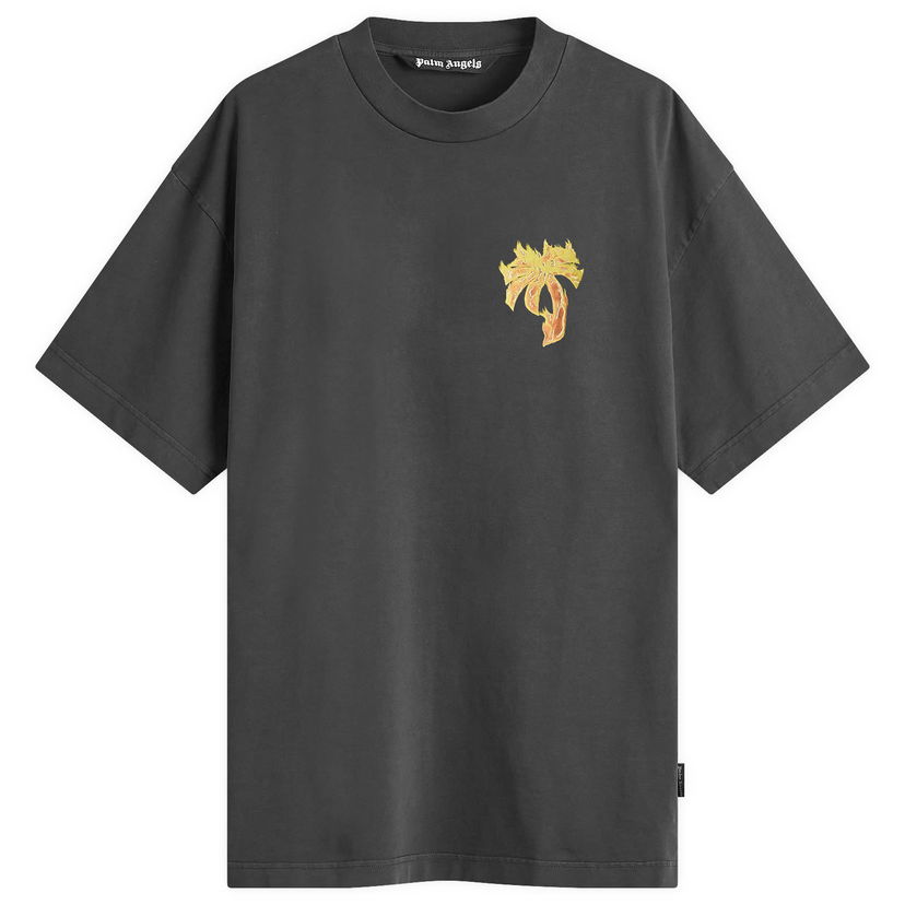 T-shirt Palm Angels Burning Palm T-Shirt Svart | PMAA002F24JER0111076