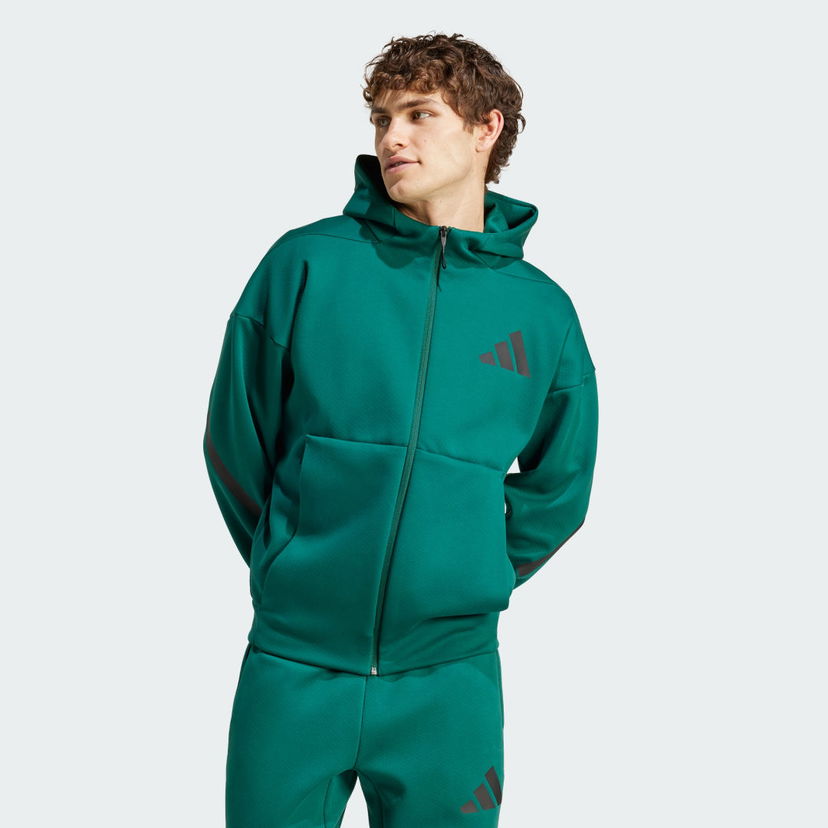 Sweatshirt adidas Performance Z.N.E. Full-Zip Hooded Grön | JF6539