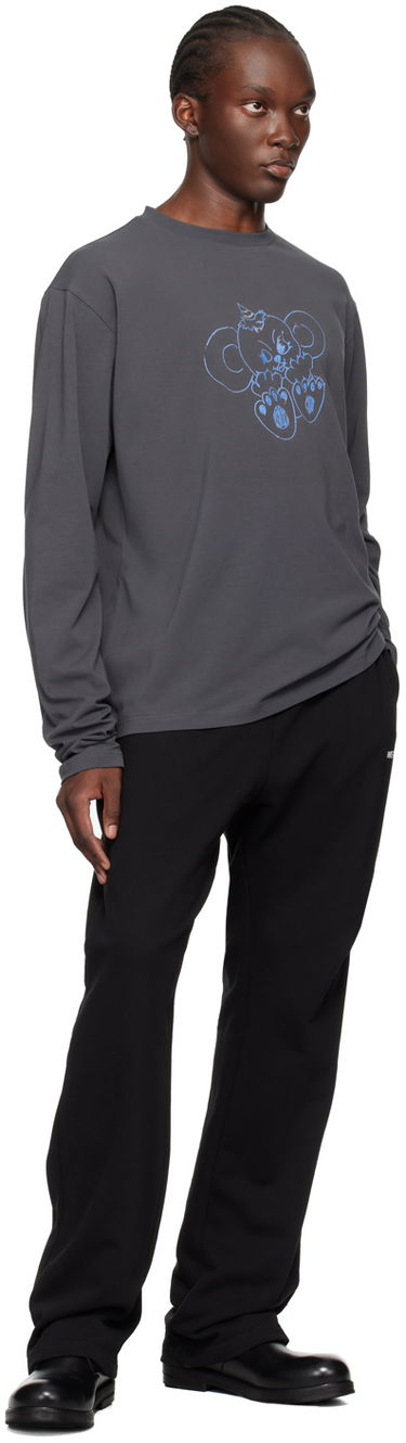 T-shirt We11done Monster Long Sleeve Graphic T-Shirt Grå | WD-TT2-24-757-U-CH, 3