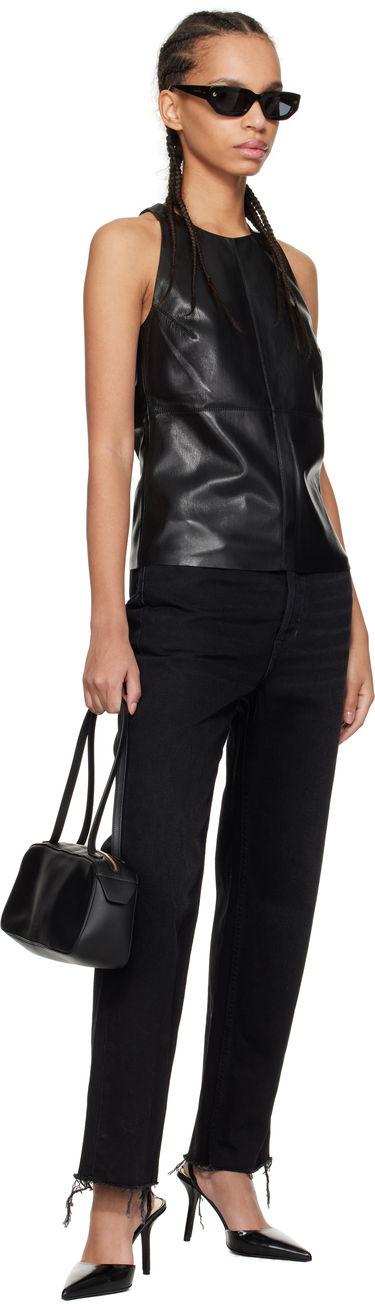 Linne Nanushka Nanushka Teza Faux-Leather Tank Top Svart | NW24CRTP03999, 3