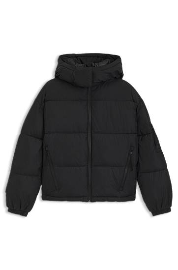 Pufferjacka BOSS Water-repellent puffer jacket with detachable hood Svart | 50546393, 0