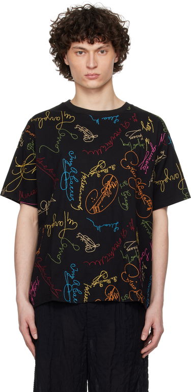 T-shirt Bode Bode Signature Scrawl Boxy T-Shirt Svart | MRS25CS050, 0