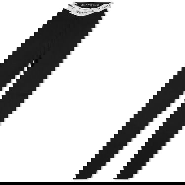 Damasker Sporty & Rich Serif Logo Ribbed Leggings Svart | LEAW2312BK-BLK, 0