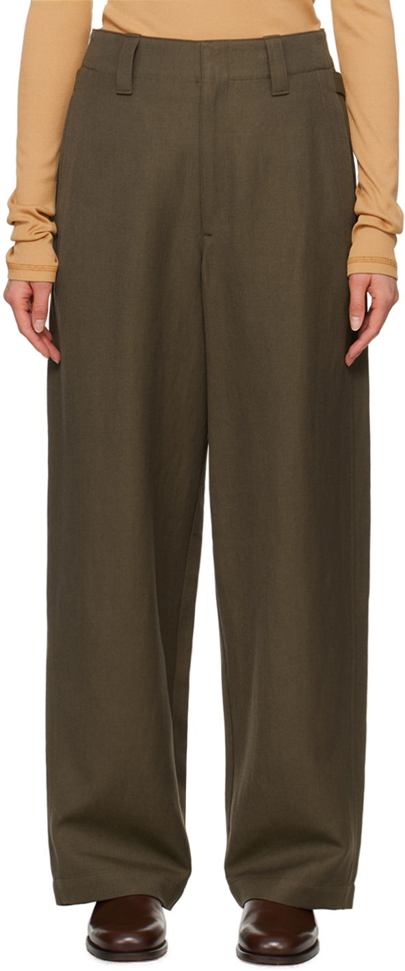 Byxor LEMAIRE Lemaire Maxi Trousers Grön | PA1083 LF1252