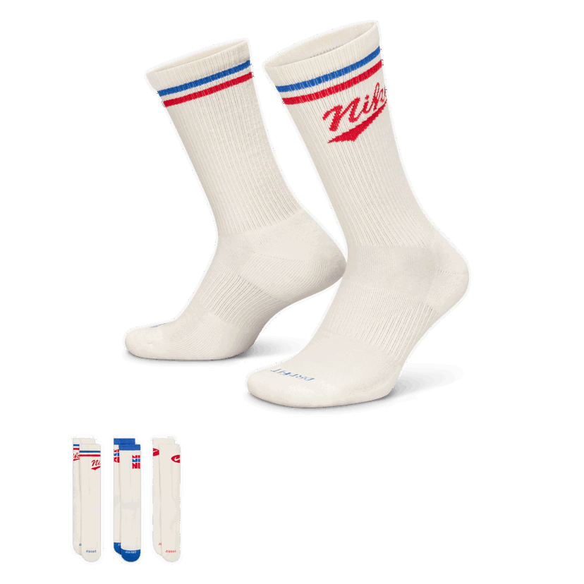 Strumpor Nike Everyday Plus Mid-Calf Socks (3 Pairs) Vit | HJ9336-901