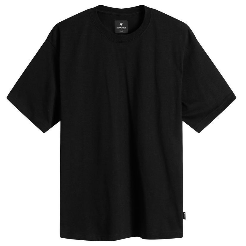 T-shirt Snow Peak Back Printed Logo T-Shirt, Size Small Svart | NSD-TS-25AU004-BLK