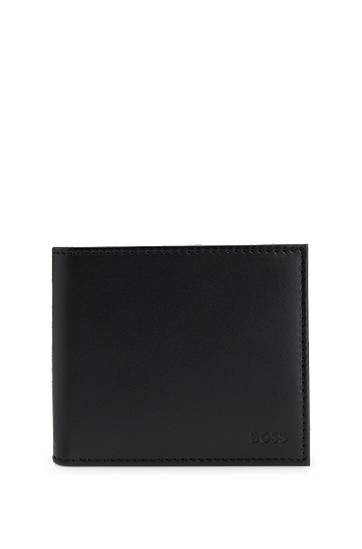 Plånbok BOSS Leather wallet with logo lettering Svart | 50548811