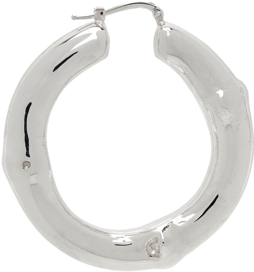 Örhängen Jil Sander Polished Single Hoop Earring Metallisk | J29VG0020_J12029