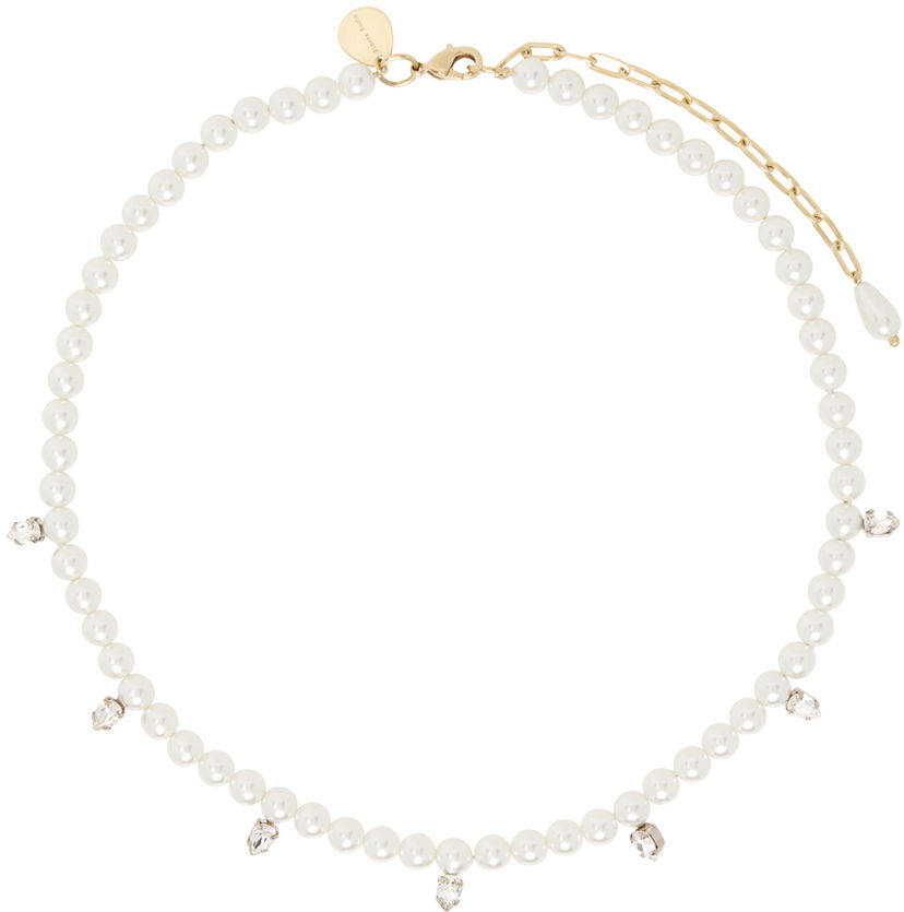 Halsband Simone Rocha Simone Rocha Pearl & Crystal Dagger Choker Necklace Vit | NKS65 0913