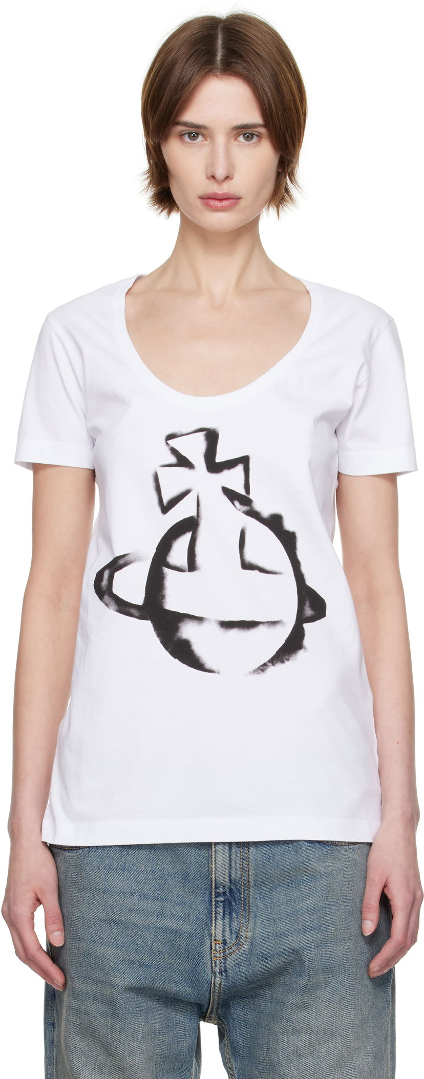 T-shirt Vivienne Westwood Vivienne Westwood Stencil Orb Lollo T-Shirt Vit | 3G010034-J001M-