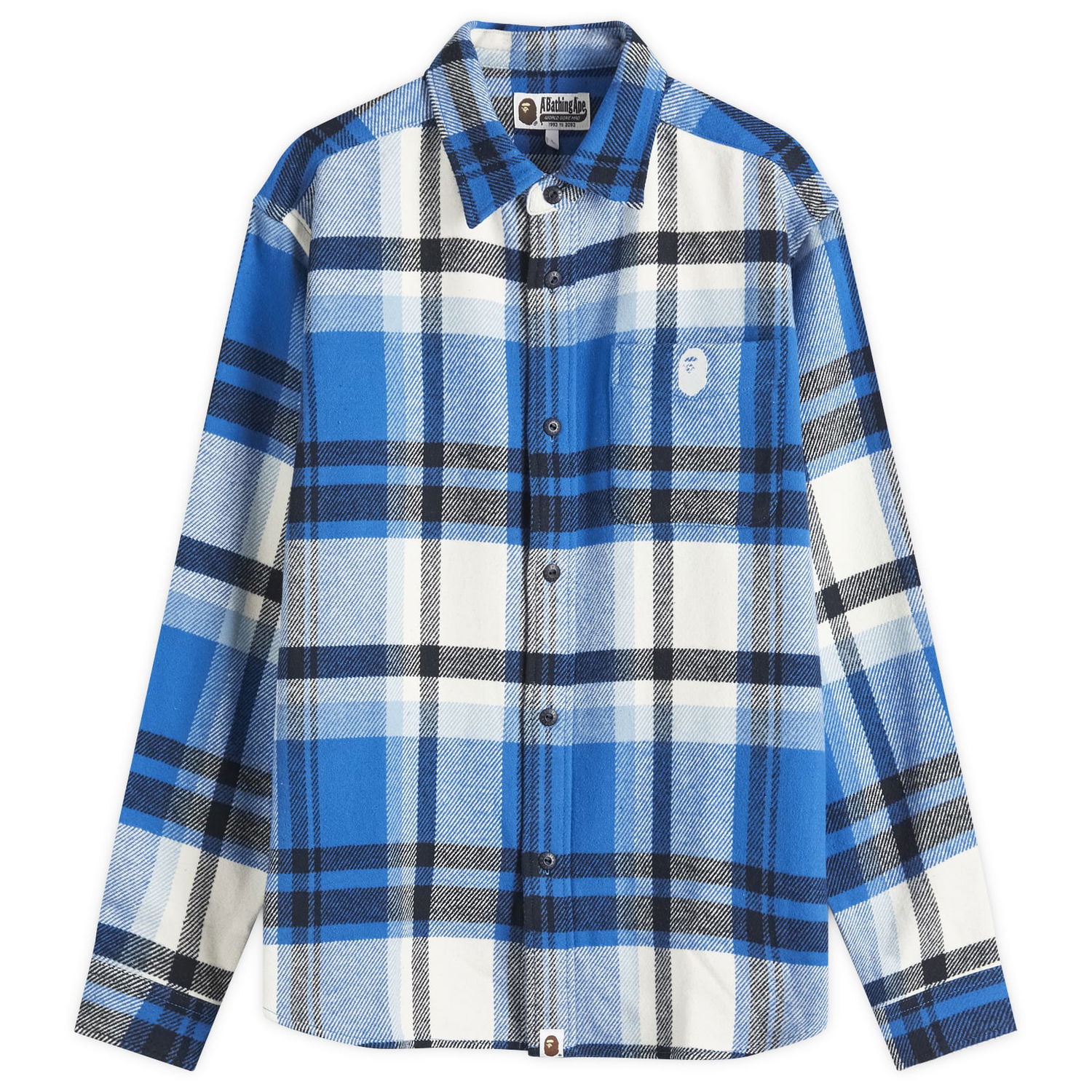 Skjorta BAPE Checked Overshirt Blå | 001SHK801004M-BLU, 0