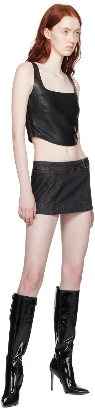 Linne Miaou Miaou Zola Leather Tank Top Svart | 7102RLBLK, 3