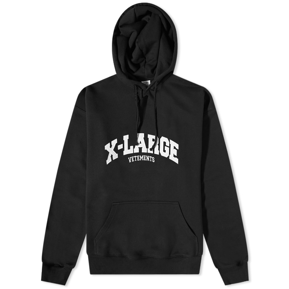 Sweatshirt VETEMENTS X-Large Logo Popover Hoody Svart | UE63HD660B, 0