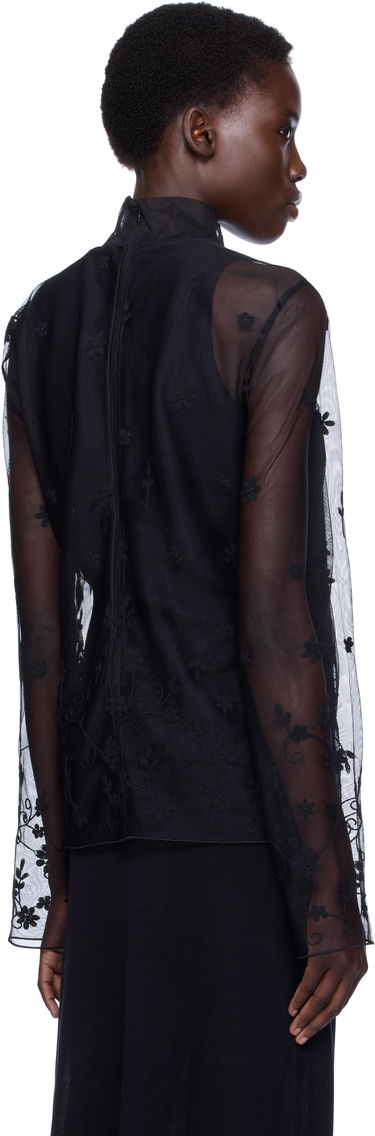 Skjorta TOTEME TOTEME Floral Tulle Mock Neck Blouse Svart | 253-WRT0546-FB0431, 2