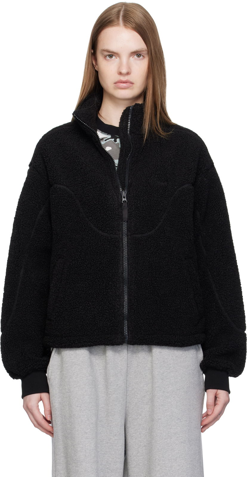 Jacka Dime Dime Polar Fleece Sherpa Zip Jacket Svart | DIMEFA258BLK