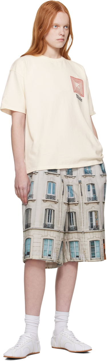 T-shirt Rhude Rhude Chevron Logo Repeat T-Shirt Vit | RHPF25TT03012, 3