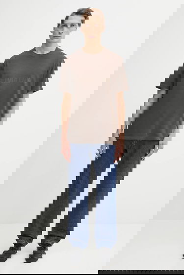 T-shirt Helmut Lang Helmut Lang Logo Print T-Shirt Brun | P05HM501, 4