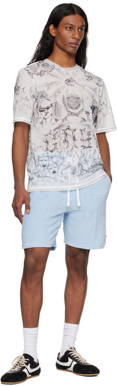 T-shirt Casablanca Casablanca Tattoo Mesh T-Shirt Vit | MS25-TP-071-01, 3