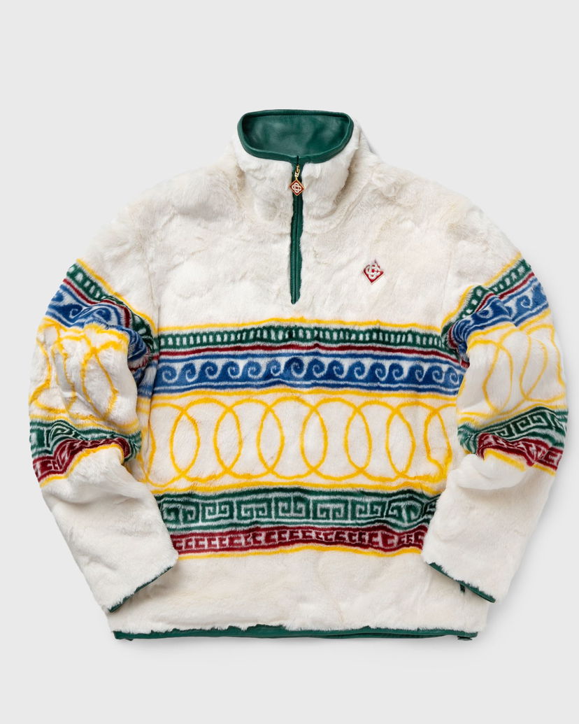 Jacka Casablanca JACQUARD FAUX FUR PULLOVER JACKET Gul | MF24-OT-123-01