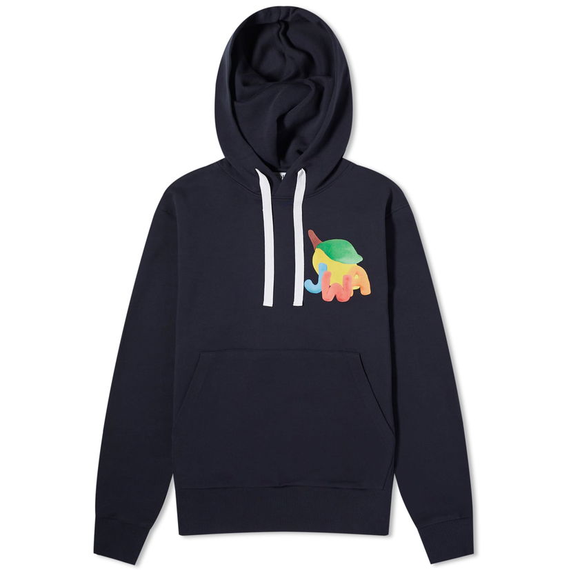 Sweatshirt JW Anderson JWA Lemon Print Hoodie Mörkblå | JW0171-PG0717-888