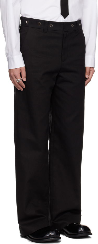 Byxor We11done We11done Eyelet Detailed Trousers Svart | WD-PT0-25-269-M-BK, 1