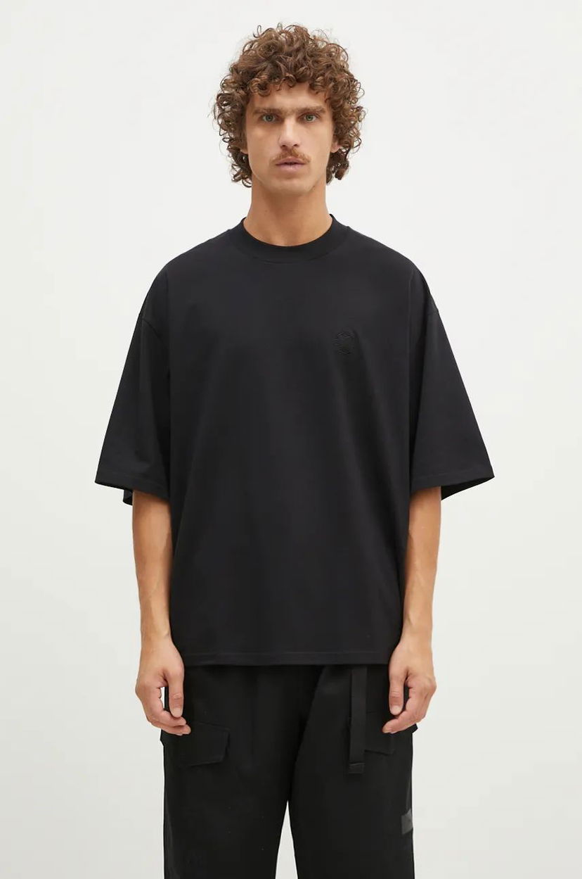 T-shirt 1017 ALYX 9SM Oversized Crewneck Tee with Application Svart | AAMTS0486FA01