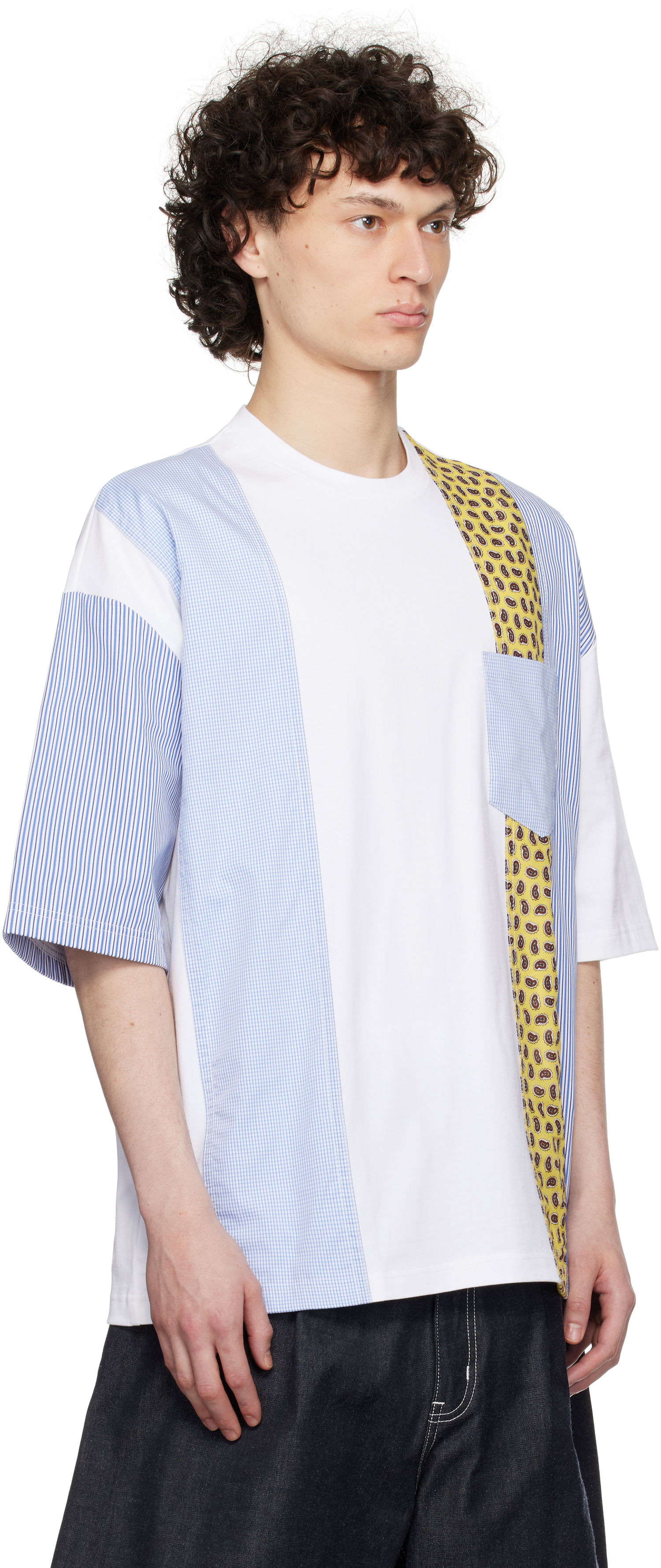 T-shirt Comme des Garçons Comme des Garçons Homme Multi-Fabric T-Shirt Vit | HO-T010-051, 1