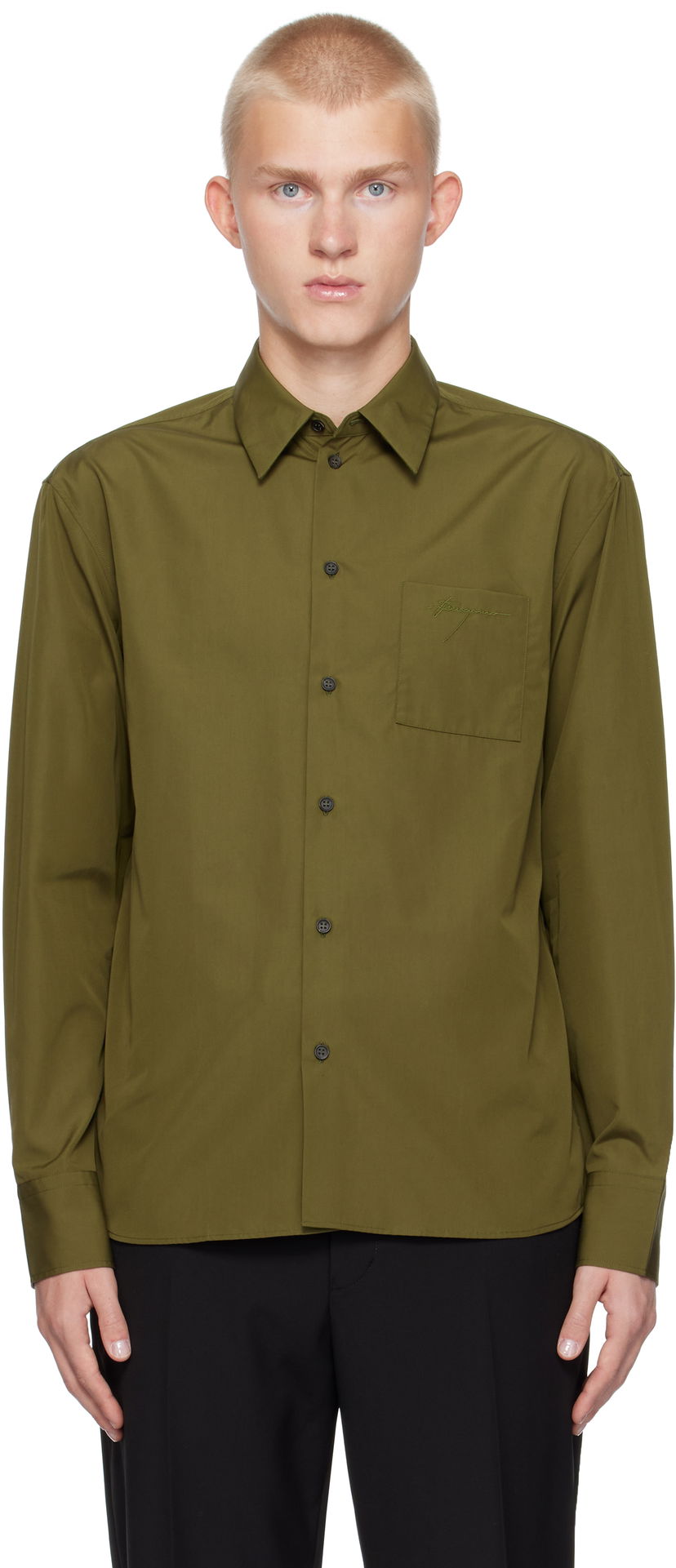 Skjorta FERRAGAMO Long Sleeved Shirt Grön | 777498