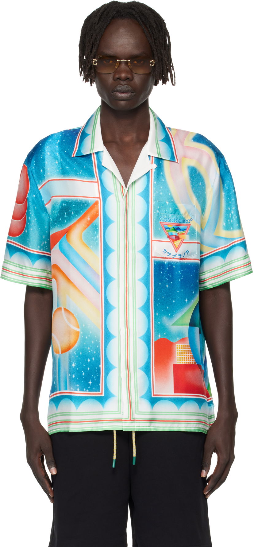 Skjorta Casablanca Casablanca Galaxy Court Silk Shirt Flerfärgad | MPF25-SH-003-01