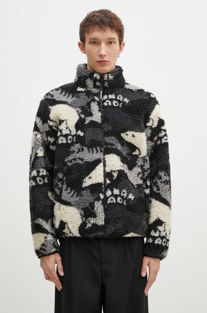 Sweatshirt Human Made Animal Print Fleece Jacket Svart | HM28JK038