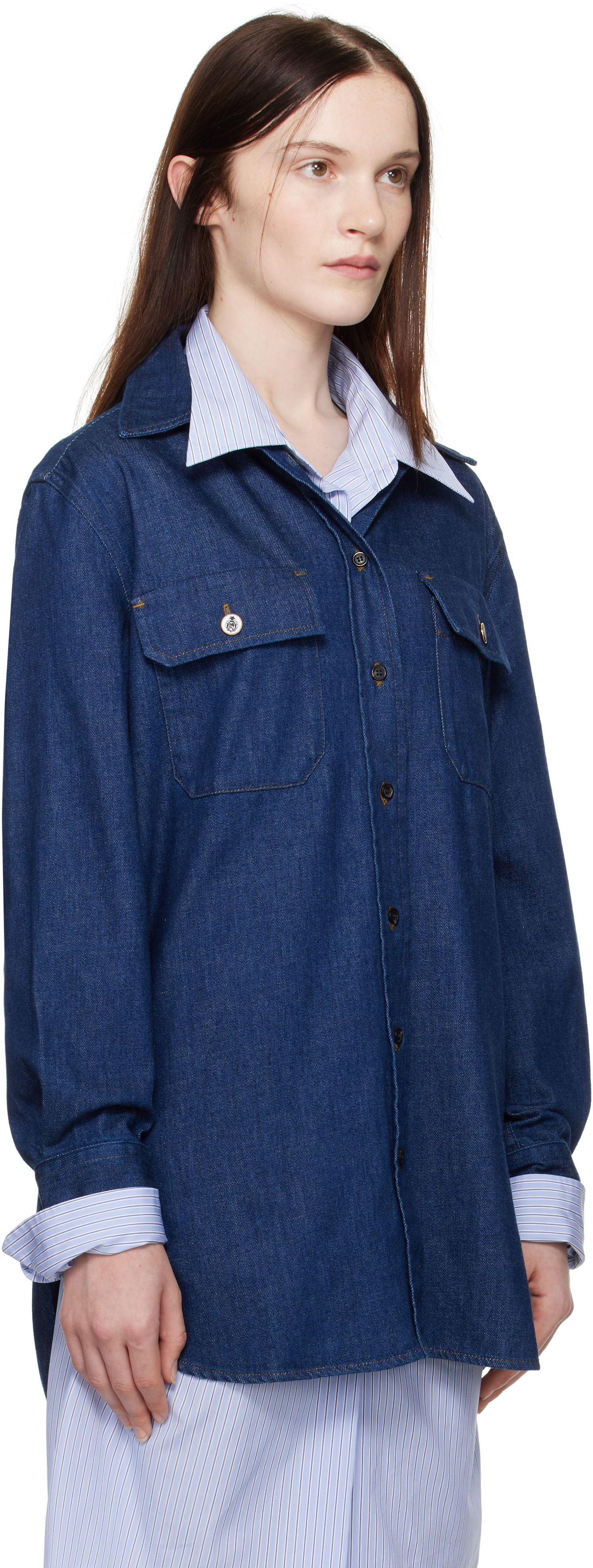 Skjorta A.P.C. A.P.C. Anastasia Barbieri Edition Mare Denim Shirt Blå | COGYF-F12615, 1