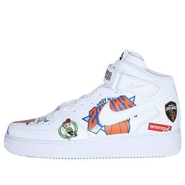 Sneakers och skor Nike Supreme x NBA x Air Force 1 Mid 07 Vit | AQ8017-100, 0