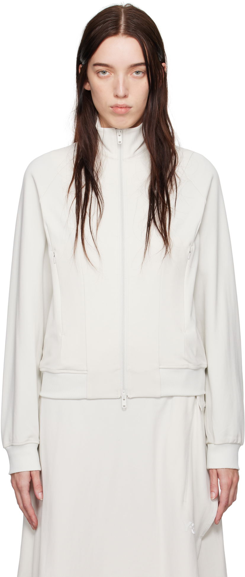 Sweatshirt Y-3 Track Jacket Vit | JE3442